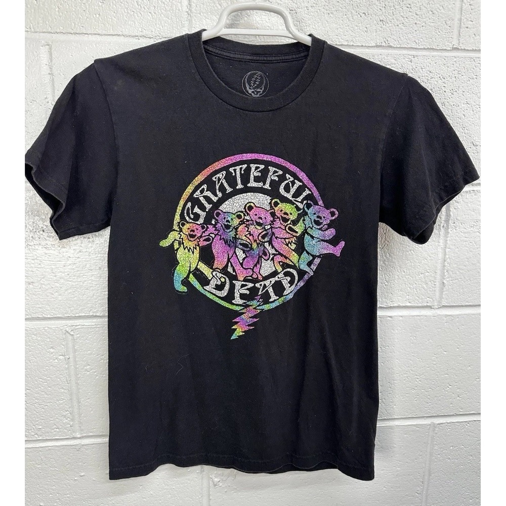 Grateful Dead Shirt Mens Small Black Dancing Bears Jerry Garcia Licensed Crew